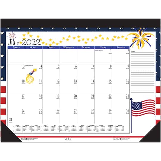 House of Doolittle 12-Month Seasonal Holiday Depictions Monthly Academic Deskpad Calendar